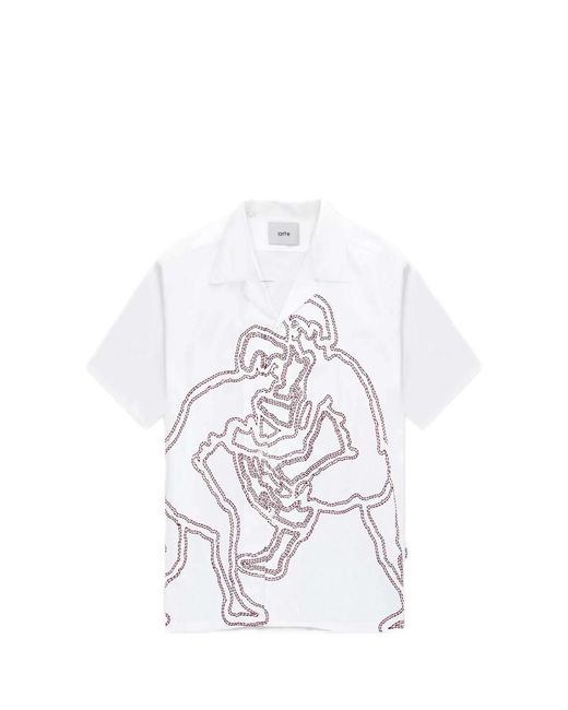 Arte' White Scottie Fighter Shirt for men