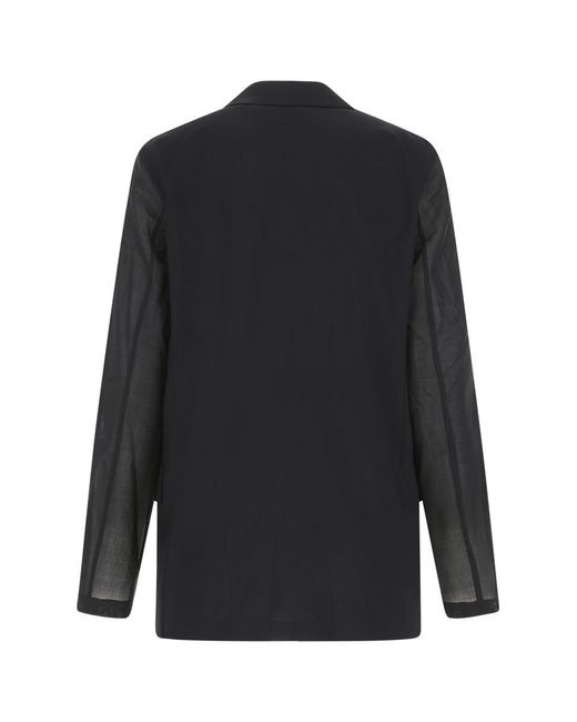 Theory Black Sheer Sleeved Tailored Blazer