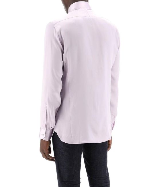 Tom Ford Pink Silk Charmeuse Blouse Shirt for men