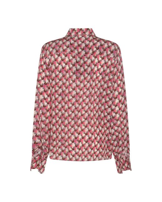 Etro Pink Multicolour Silk Floralia Shirt