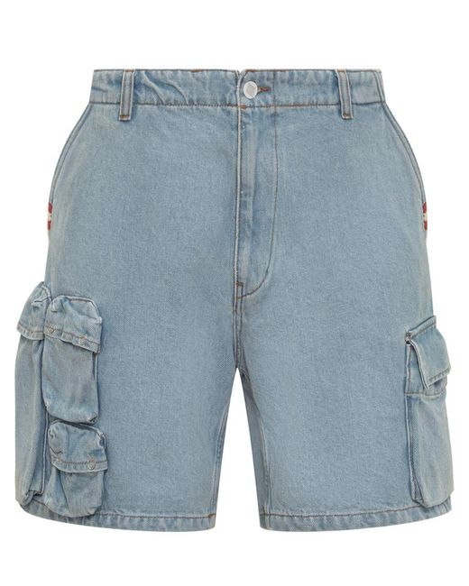 AMISH Blue Jeans Cargo Bermuda Shorts for men