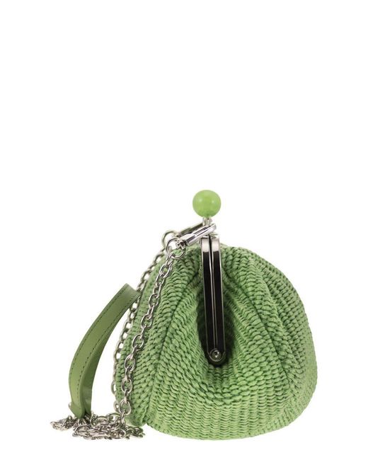 Weekend by Maxmara Green Palmas - Raffia-effect Pastry Bag