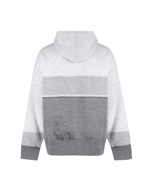Palm Angels Gray Knitted Hoodie for men
