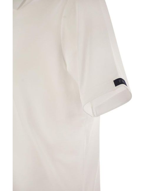 Fay White Short-Sleeved Cotton Polo Shirt for men