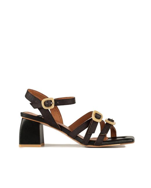 Angel Alarcon Brown Ralia Leather And Raffia Heeled Sandal