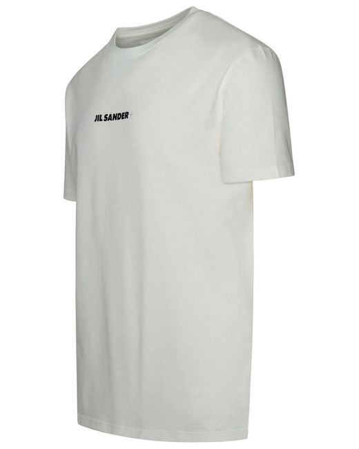 Jil Sander Gray White Cotton T-shirt for men