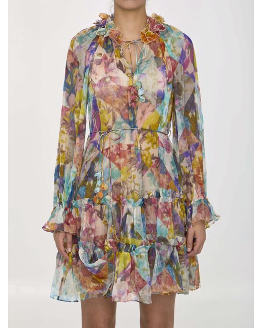 Zimmermann High Tide Swing Mini Dress in Gray Lyst