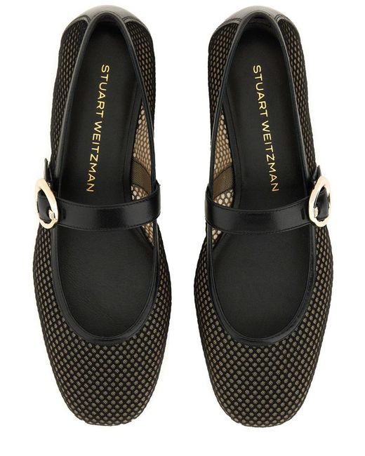 Stuart Weitzman Black Arabella" Mary Jane Dancer Flats