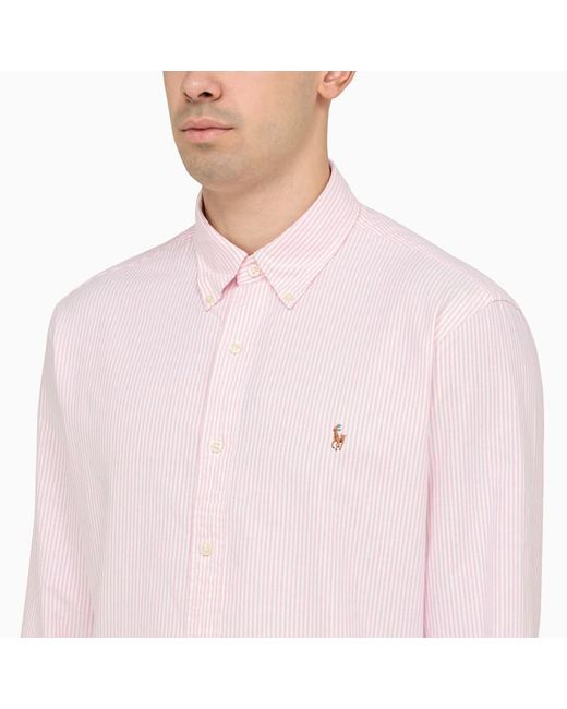Polo Ralph Lauren Pink/white Striped Cotton Shirt for men