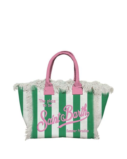Saint Barth Green Mini Vanity Bag Cotton Canva Bag