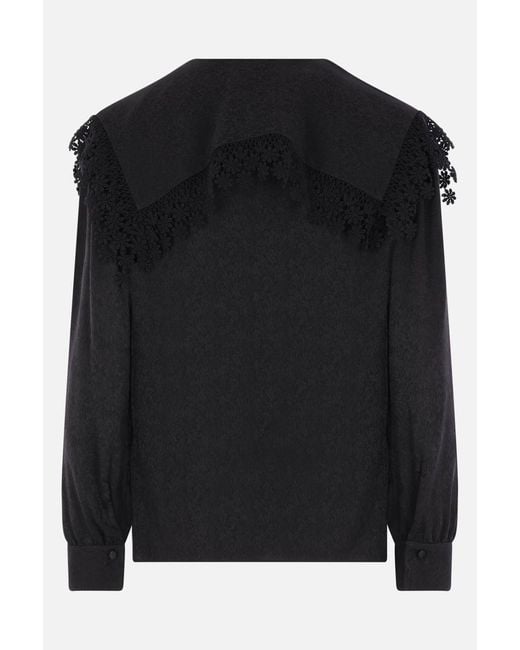 Chloé Black Blouse With Maxi Collar