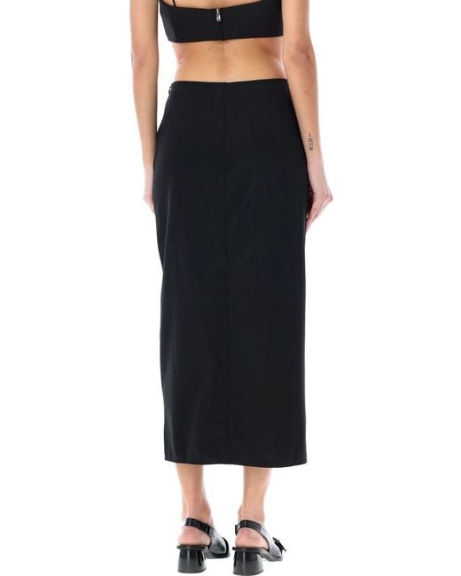 Ganni Black Ribbon Midi Skirt