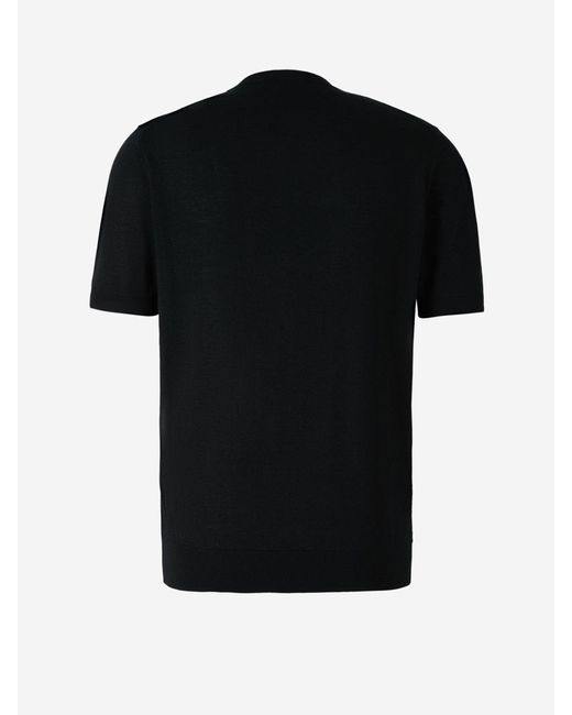 Colombo Black Cashmere And Silk T-shirt for men