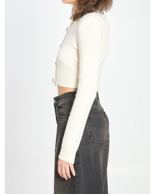 Self-Portrait White Self Portrait Embellished Trim Cardigan