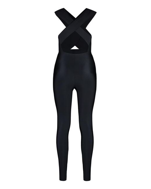 ANDAMANE Black Hola Techno Fabric Jumpsuit