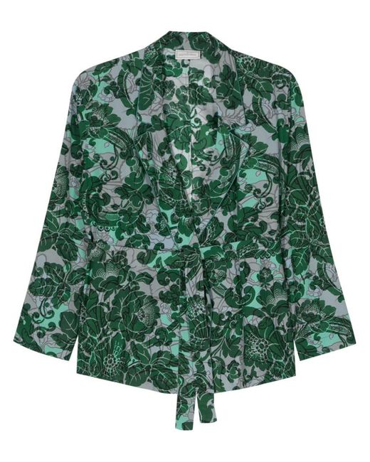 Pierre Louis Mascia Green Printed Silk Jacket