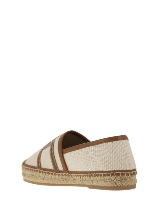 Tod's Brown Slip-on Kate In Canvas And Leather