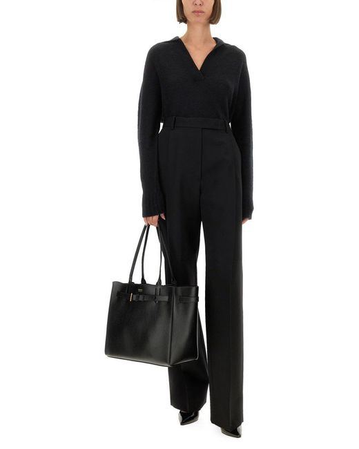 Tom Ford Black Sharp Wool Pants With Pleats