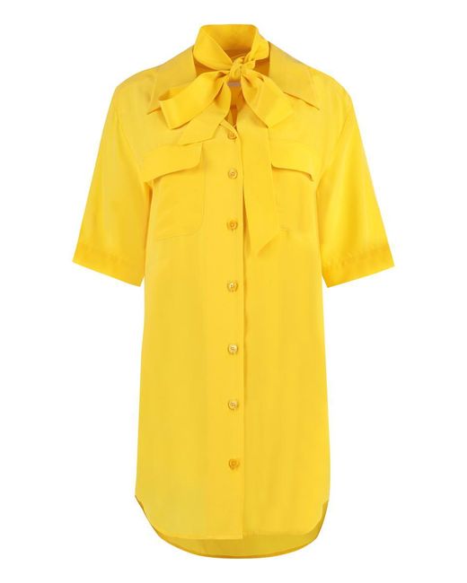 Equipment Yellow Belted Shirtdress