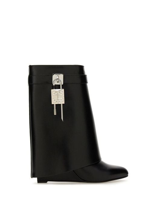 Givenchy Black Shark Lock Ankle Boots