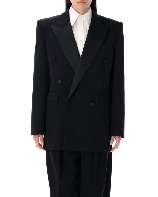 Saint Laurent Black Grain De Poudre Tuxedo Jacket