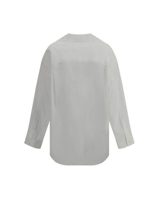 Blumarine Gray Shirt With Strassed Logo