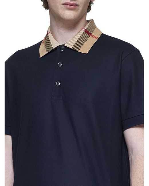 Burberry Blue T-shirts And Polos for men