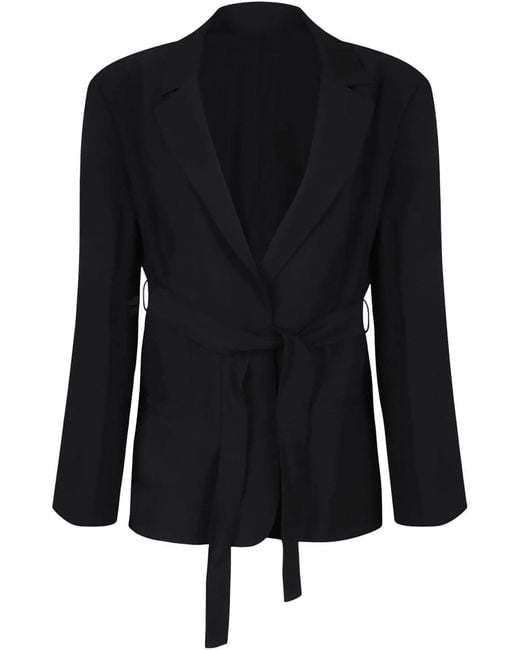 Calvin Klein Black Travel Twill Belted Blazer