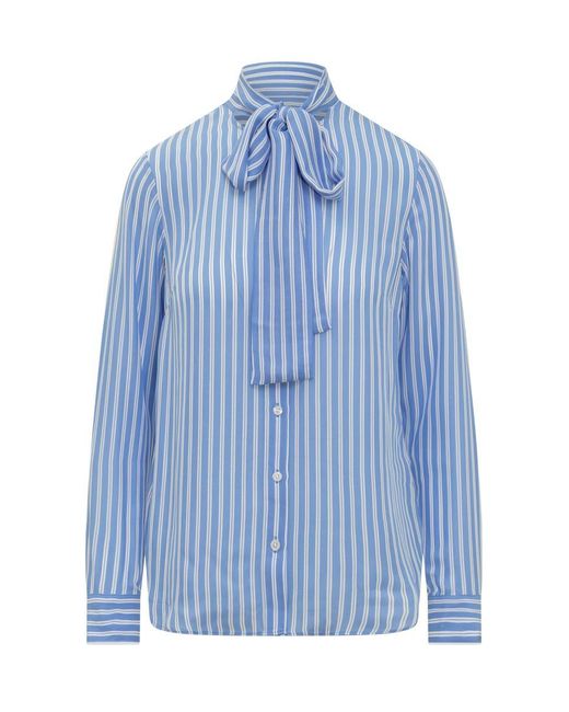 Michael Kors Blue Michael Blouse With Bow