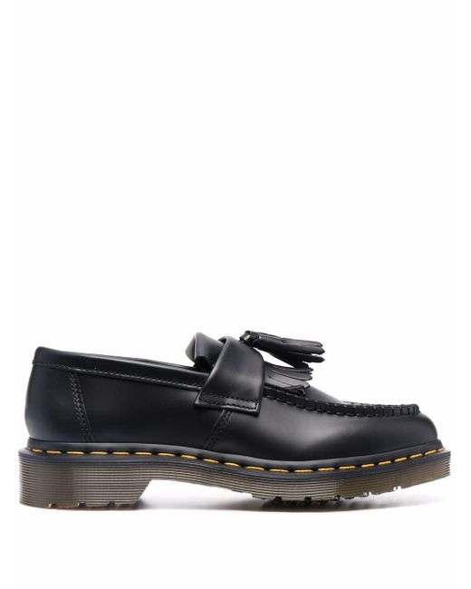 Dr. Martens Leather Flat Shoes Black - Lyst