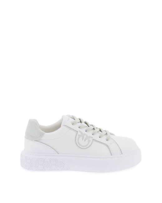 Pinko White Leather Sneakers