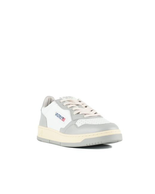Autry White Medalist Low Two-Tone Leather Sneakers for men