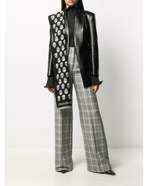 Alexander McQueen Wool Sciarpa Reversibile Accessories in Black | Lyst
