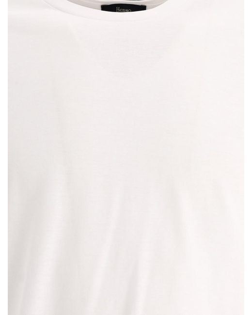 Herno White Crêpe Jersey T-Shirt for men