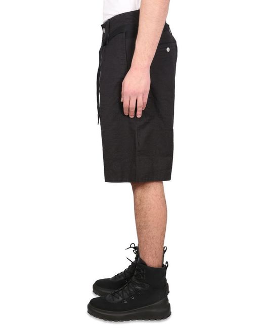 Stone Island Shadow Project Black Belted Bermuda Shorts for men