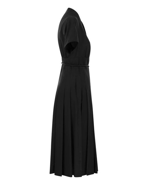 Max Mara Studio Black Alatri - Crossed Poplin Dress