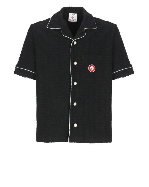 Casablanca Black Monogram Towelling Shirt for men