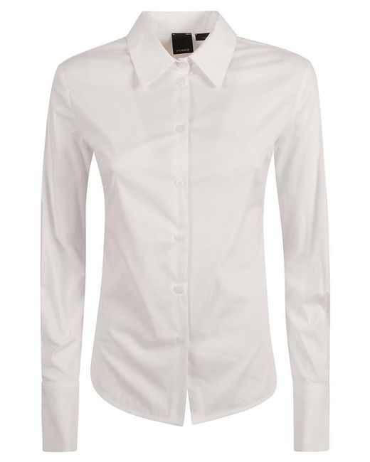 Pinko White Pointed-collar Shirt
