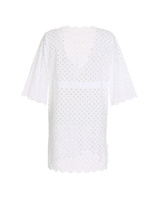 Tory Burch White Cotton Mini-dress