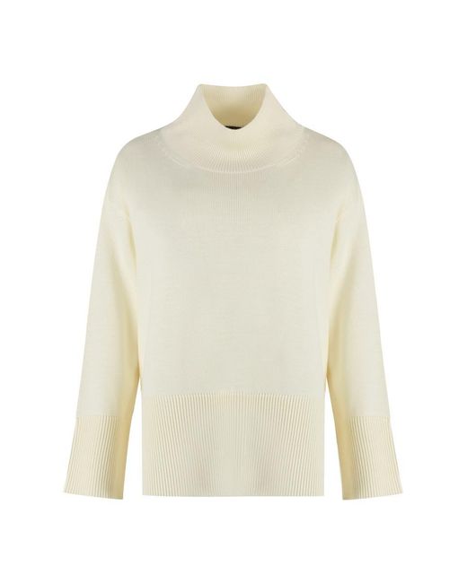 Roberto Collina White Wool Turtleneck Sweater