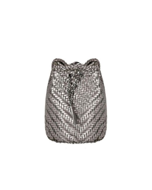 Dragon Diffusion Gray Pompon Double Jump Covertfoil Crossbody Bag
