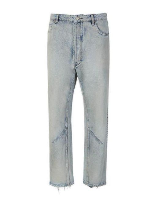 Balenciaga Gray O Leg Cotton Jeans for men