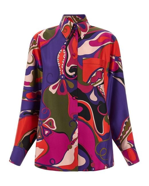 Emilio Pucci Red Silk Shirt
