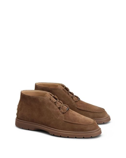 Tod's Brown Suede Leather Ankle Boots for men