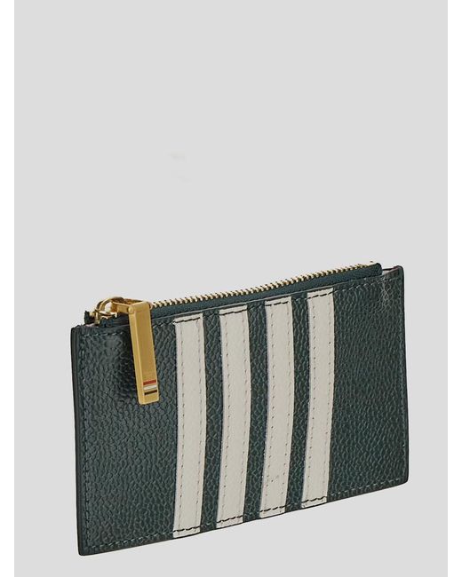 Thom Browne Green Coin Card Holder for men