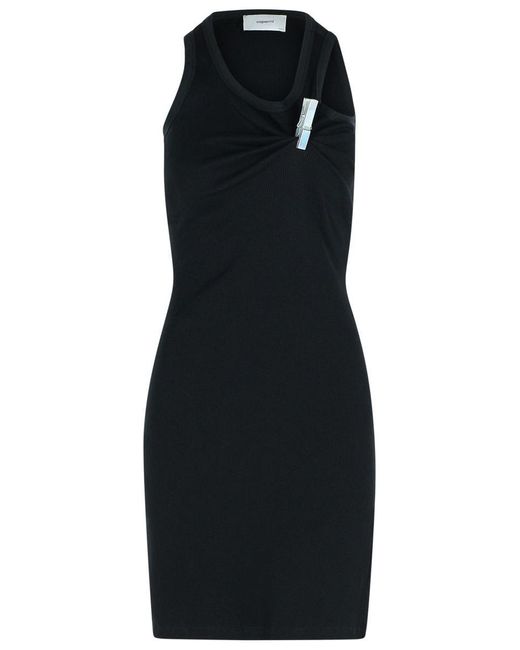 Coperni Black Clip' Cotton Dress