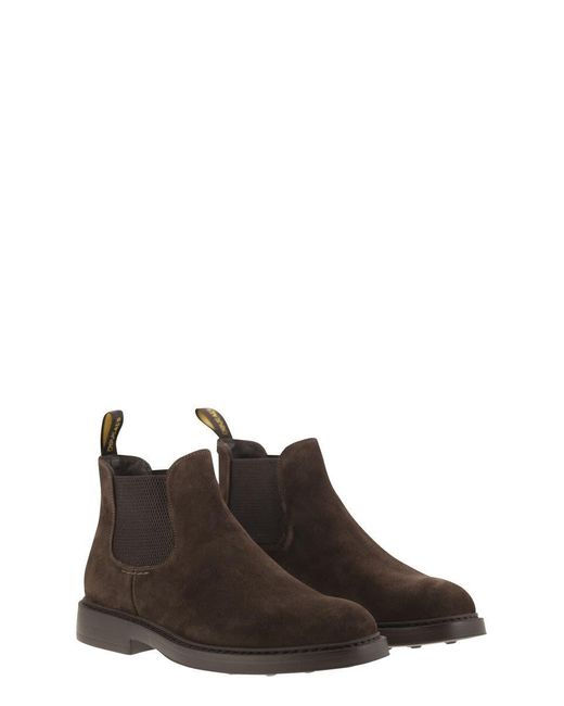 Doucal's Brown Suede Chelsea Boot for men