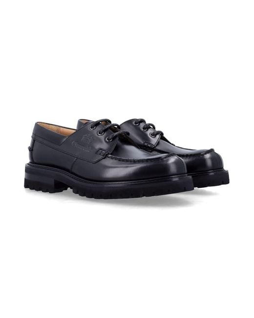 Church's Blue Pickering Black Leather Derby Shoes for men