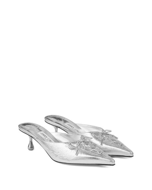 Jimmy Choo White Scarlett 50 Leather Mules