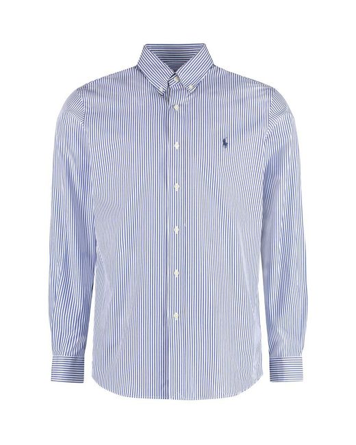 Polo Ralph Lauren Blue Button-down Collar Cotton Shirt for men